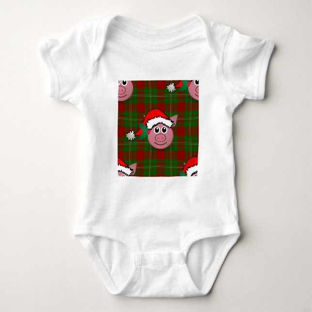 Weihnachtsschwein Baby Strampler (Vorderseite)