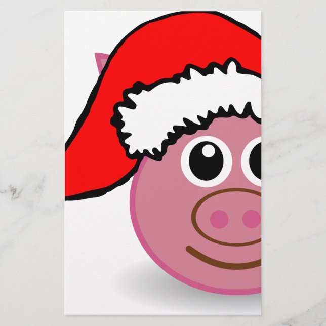 Weihnachtsschwein Briefpapier (Vorderseite)