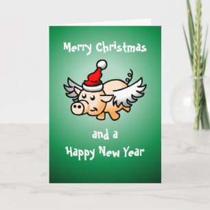 Weihnachtsschwein Feiertagskarte