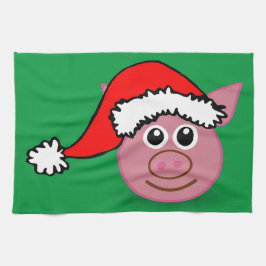 Weihnachtsschwein Geschirrtuch