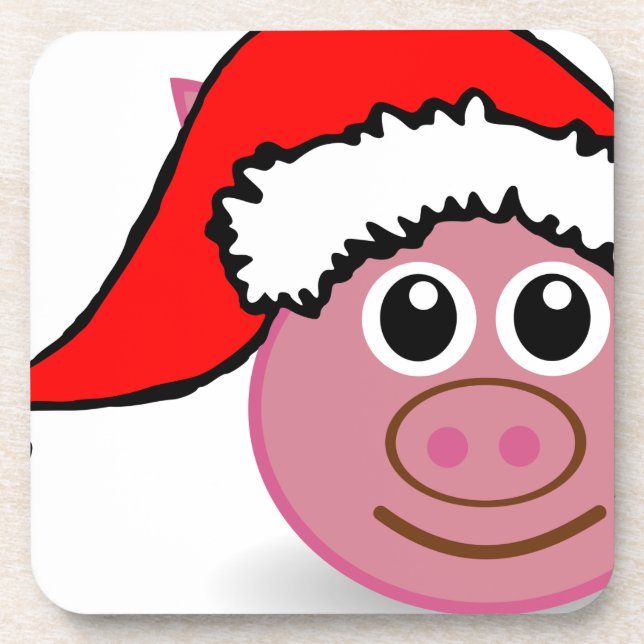 Weihnachtsschwein Getränkeuntersetzer (Vorderseite)