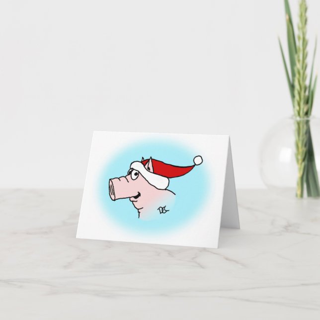 Weihnachtsschwein-Karte Feiertagskarte (Vorderseite)