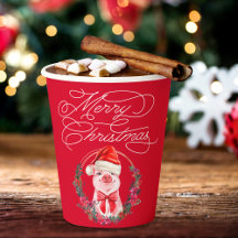 Weihnachtsschwein Niedlich Funny Red Frohe Weihnac