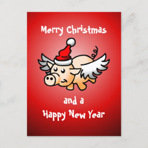 Weihnachtsschwein - Postkarte