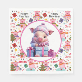 Weihnachtsschwein Serviette