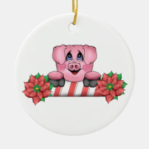 Weihnachtsschwein-Verzierung Keramik Ornament