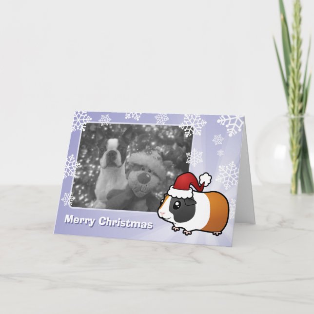 Weihnachtsschweine (glatte Guinea) Feiertagskarte (Vorderseite)