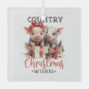 Weihnachtsschweine Ornament Aus Glas