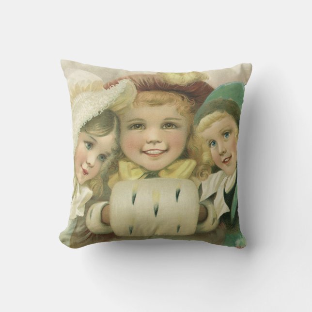 Weihnachtsschwester, Viktorianische Kinder Kissen (Vorderseite)