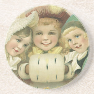 Weihnachtsschwester, Viktorianische Kinder Sandstein Untersetzer