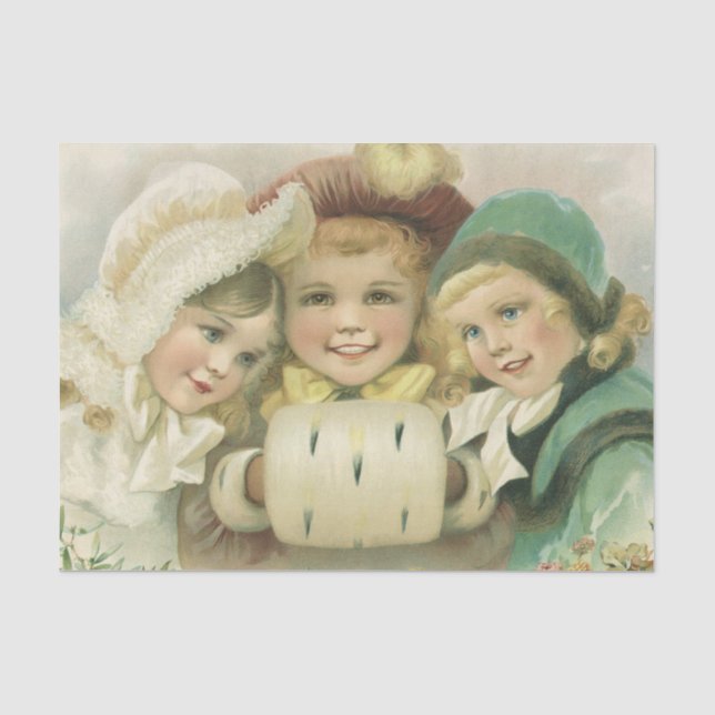 Weihnachtsschwester, Viktorianische Kinder Seidenpapier (Vorderseite)