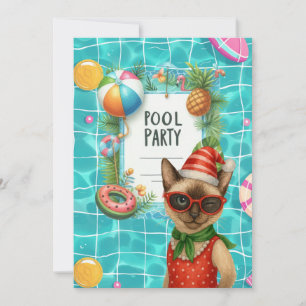 Weihnachtsschwimmbad-Party für Cat Lovers Einladung