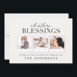 Weihnachtssegeln, mehrere Fotos kariert Feiertagskarte<br><div class="desc">Weihnachts Segen Multi-Foto karierte Urlaubskarte. Ändern Sie die Hintergrundfarbe,  um die Karte anzupassen.</div>