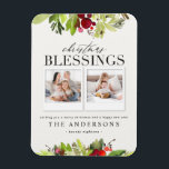 Weihnachtssegeln, mehrere Fotos kariert und Blattw Magnet<br><div class="desc">Weihnachts Segen Multi-Foto Blätter Urlaubskarte.</div>