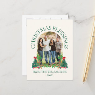 Weihnachtssegen Familienfoto Feiertagspostkarte