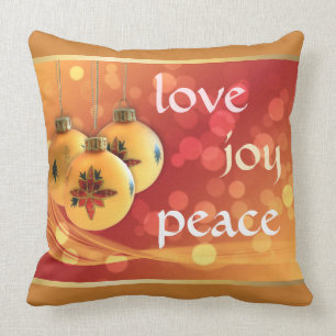 Weihnachtssegen Liebe Freude Frieden Gold Ornament Kissen
