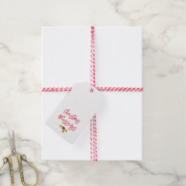 Weihnachtssegen Urlaubsfreude Stechpalme Frohe Geschenkanhänger