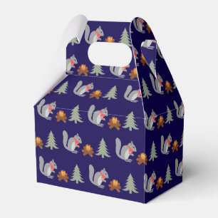 Weihnachtsseichhörnchen Roastnüsse auf Log Fire Geschenkschachtel