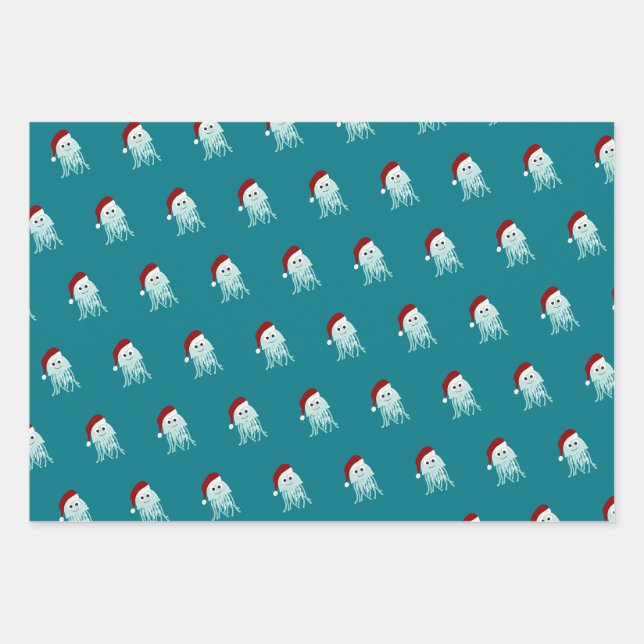 Weihnachtssellfisch Geschenkpapier Set (Vorderseite)