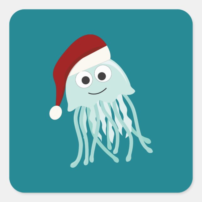 Weihnachtssellfisch Quadratischer Aufkleber (Vorderseite)