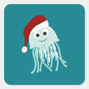 Weihnachtssellfisch Quadratischer Aufkleber