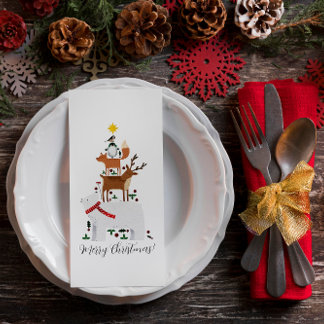 Weihnachtsserviere neues Jahr niedliche Illustrati Serviette