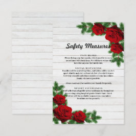 Weihnachtssicherheitsmaßnahmen für rote Rosen und Ankündigung