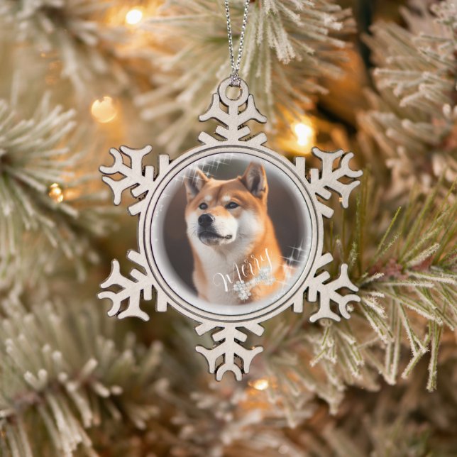 Weihnachtssilber Schneeflocken Zinn-Ornament (Baum)
