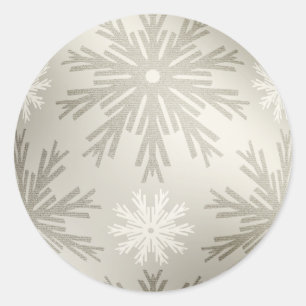 Weihnachtssilberne Schneeflockeaufkleber Runder Aufkleber