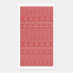 Weihnachtsskandinavien Strickmode aus rot-weißem S Serviette
