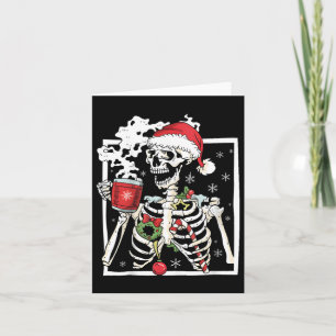 Weihnachtsskelett mit einem Lächeln am Schädel tri Karte