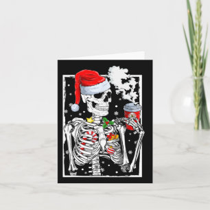 Weihnachtsskelett mit einem Lächeln am Schädel tri Karte