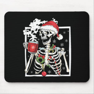 Weihnachtsskelett mit einem Lächeln am Schädel tri Mousepad