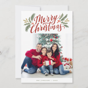 Weihnachtsskripte und Grüntöne Feiertage Multi-Fot Karte