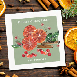 Weihnachtsslices Cinnamon Sticks Serviette