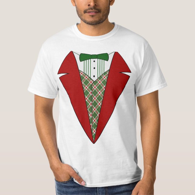 WeihnachtsSmokings-, Roter und Grünerelf T-Shirt (Vorderseite)