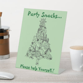 Weihnachtssnacks im Grünen Party Sockelschild
