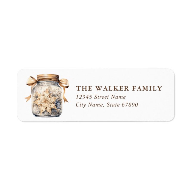 Weihnachtssnowflake Cookie Jar Address Labels (Vorne)