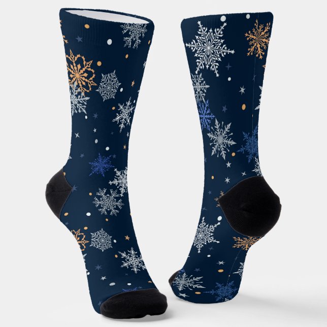 Weihnachtssnowflakes Muster Socken (Gewinkelt)