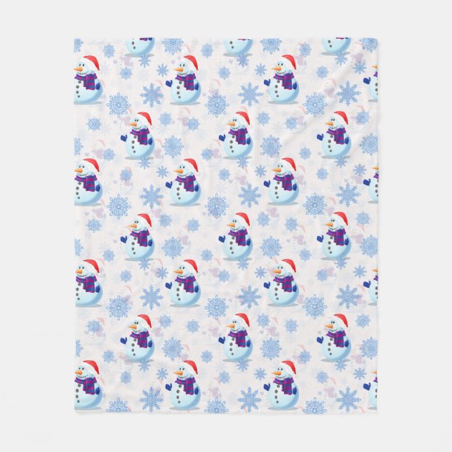 Weihnachtssnowman Surface Pattern Fleecedecke (Vorderseite)