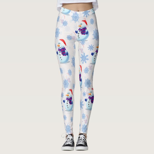 Weihnachtssnowman Surface Pattern Leggings (Vorderseite)