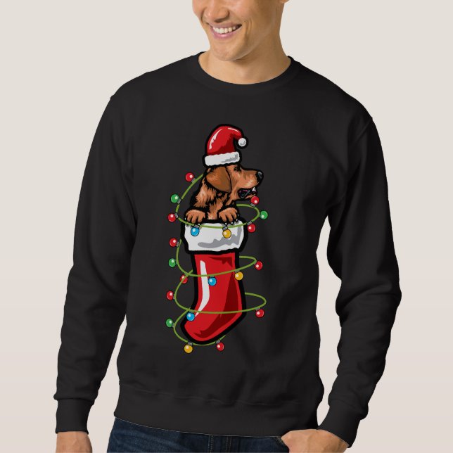 Weihnachtssocke Golden Retriever Active Sweatshirt (Vorderseite)