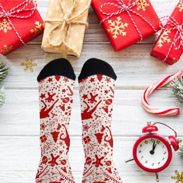 Weihnachtssocke in Rot und Weiß Socken (Von Creator hochgeladen)