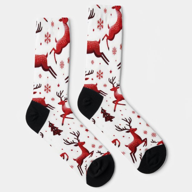 Weihnachtssocken aus der Roten Rentiere Socken (Rechts)