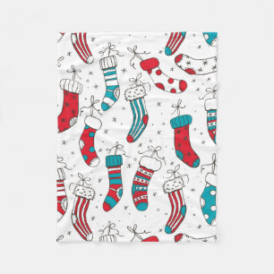 Weihnachtssocken Fleecedecke