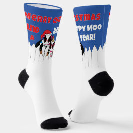 Weihnachtssocken Frohes MOO Jahr! Socken
