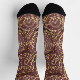 Weihnachtssocken Marone Wirbel Socken