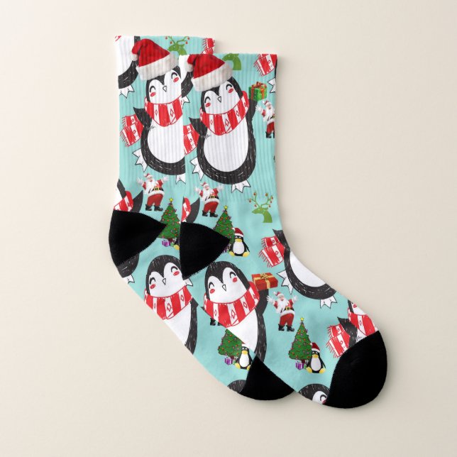 Weihnachtssocken, Pinguin Socken (Paar)