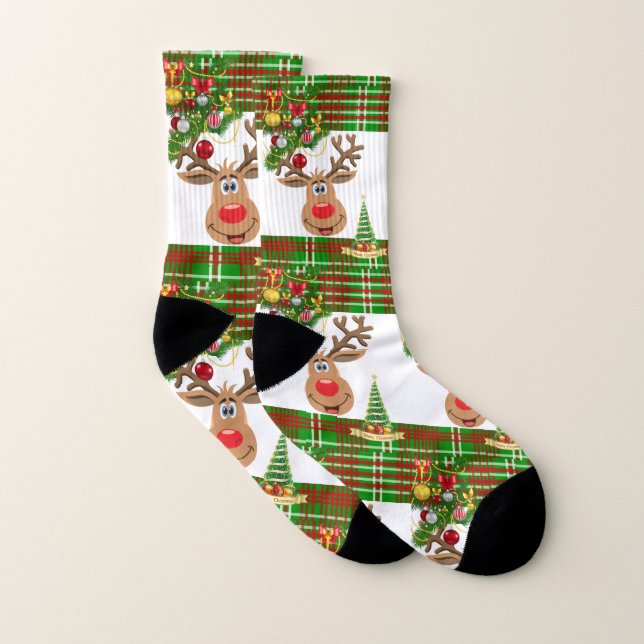 Weihnachtssocken, Rentier Socken (Paar)