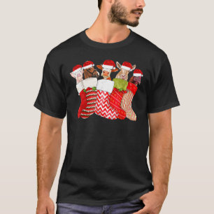 Weihnachtssocken Tiere Pferd Kuh Ziege Huhn Schwei T-Shirt